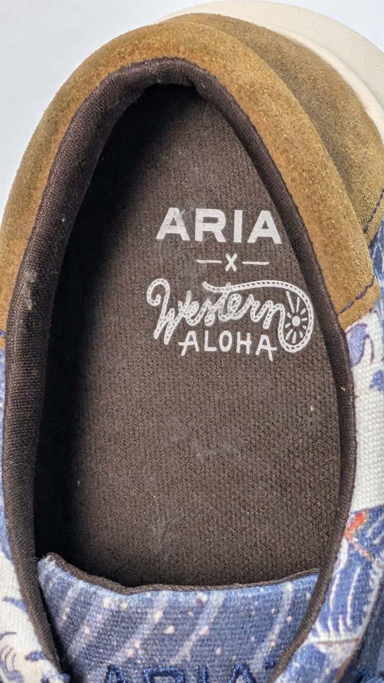 Ariat Hilo x Western Aloha Alenuihaha Slip On Shoes Men 9.5 NWOT Wave Print - Picture 3 of 12